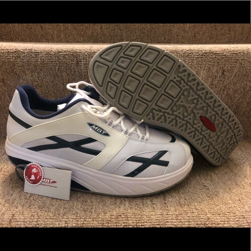 NEW! MBT White/Navy Blue Walking Toning Shoes